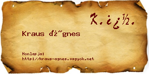 Kraus Ágnes névjegykártya